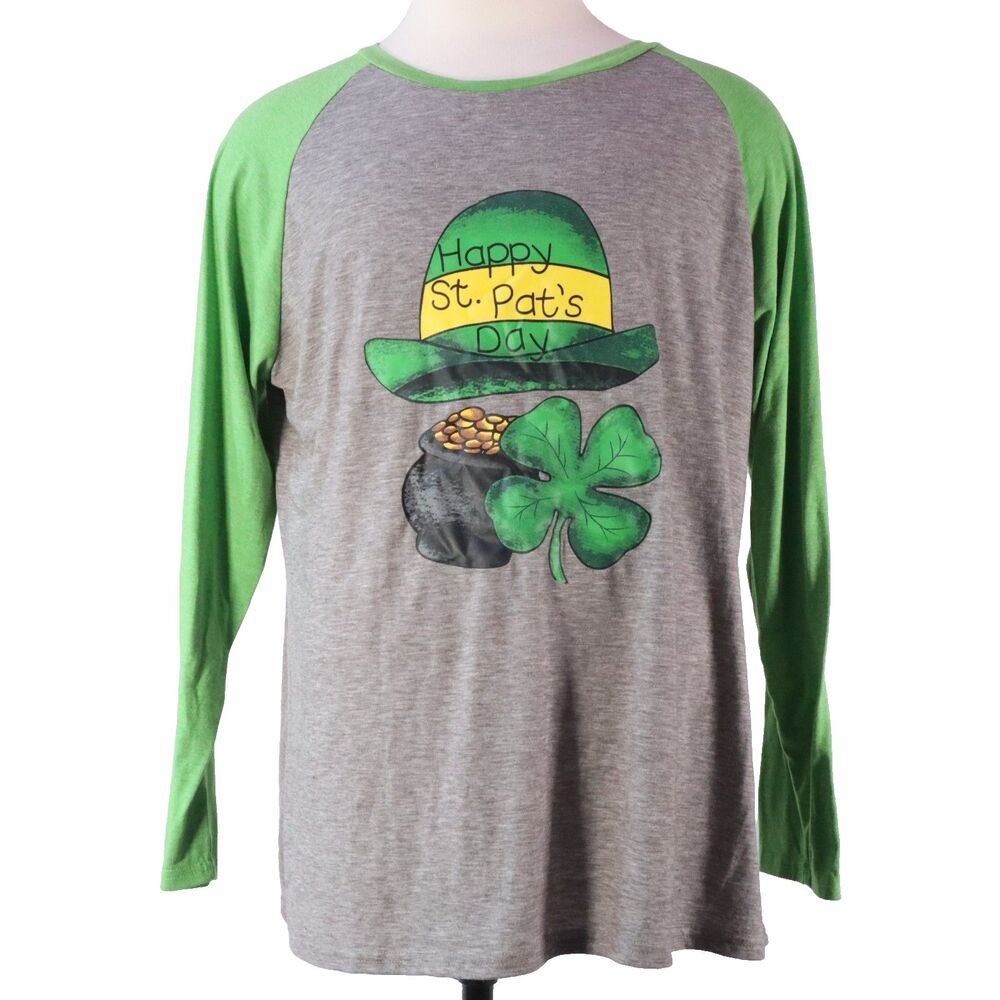 Jersey T-shirt St. Paddys Day Themed Size XXL long sleeve Aceshion